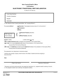 Document preview: Form KERN-0028 Electronic/Traditional Writ Declaration - County of Kern, California