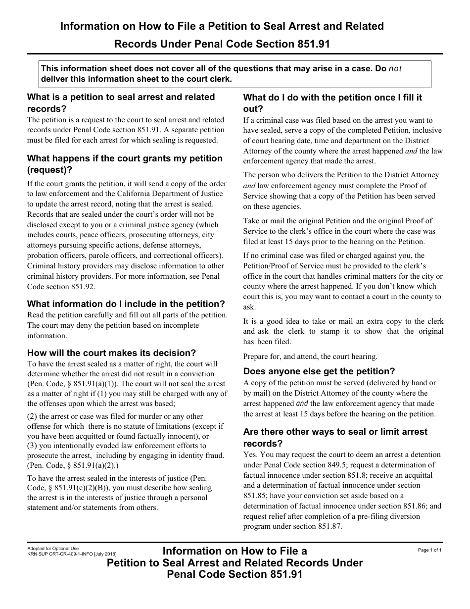 Form KRN SUP CRTCR4091 Fill Out, Sign Online and Download Fillable