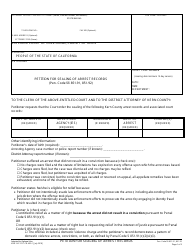 Form KRN SUP CRT-CR-409-1 Petition for Sealing of Arrest Records - County of Kern, California, Page 2