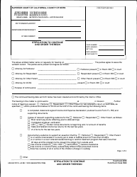 Form KRN SUP CRT FL-03 Stipulation to Continue and Order Thereon - County of Kern, California