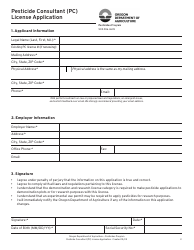 Pesticide Consultant (Pc) License Application - Oregon, Page 2