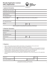 Private Applicator License (Pal) Application - Oregon, Page 2