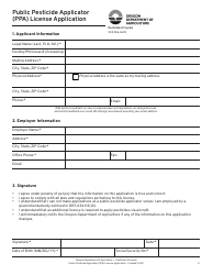 Public Pesticide Applicator (Ppa) License Application - Oregon, Page 2