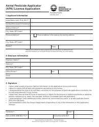 Aerial Pesticide Applicator (Apa) License Application - Oregon, Page 2