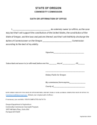 Document preview: Oath or Affirmation of Office - Oregon