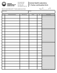 Animal Health Laboratory T. Foetus Submission Form - Oregon, Page 2