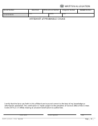Document preview: Form AOPC J232A Written Allegation - Pennsylvania