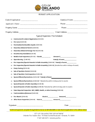 Document preview: Permit Application - City of Orlando, Florida