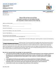 Remote Notary Notification Form for Remote Notarial Acts on Tangible Records (Not Requiring a Remote Online Notary Vendor) - Maryland