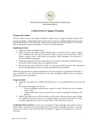 Document preview: Cultural Survey Support Program Application - New Mexico