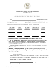 Document preview: Application to Convert State Trust Land - New Mexico