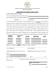 Form S-37 Assignment of Agricultural Lease - New Mexico