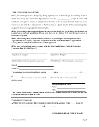 Form S-37 Assignment of Agricultural Lease - New Mexico, Page 2