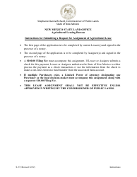 Form S-37 Assignment of Agricultural Lease - New Mexico, Page 3