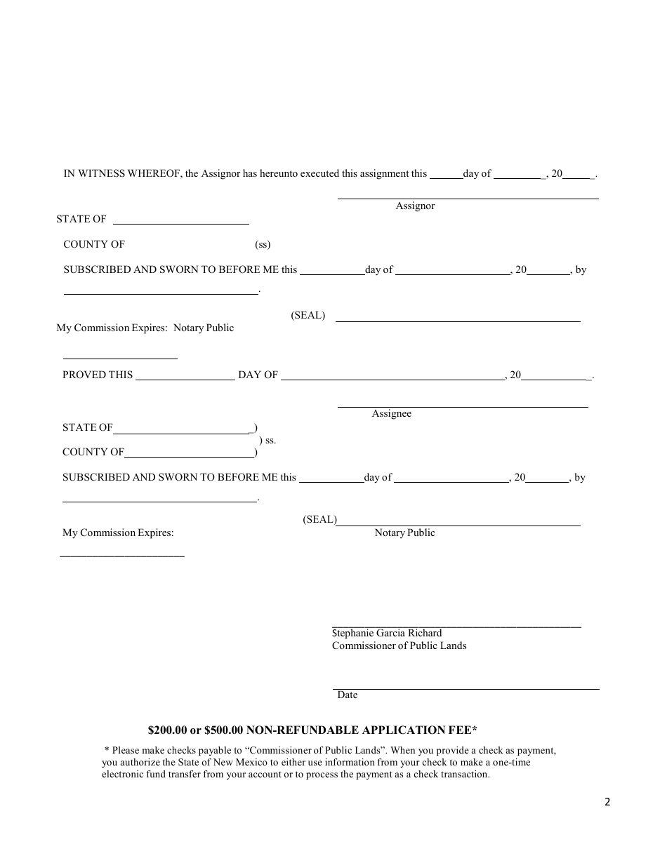 New Mexico Assignment of State Business Lease - Fill Out, Sign Online ...