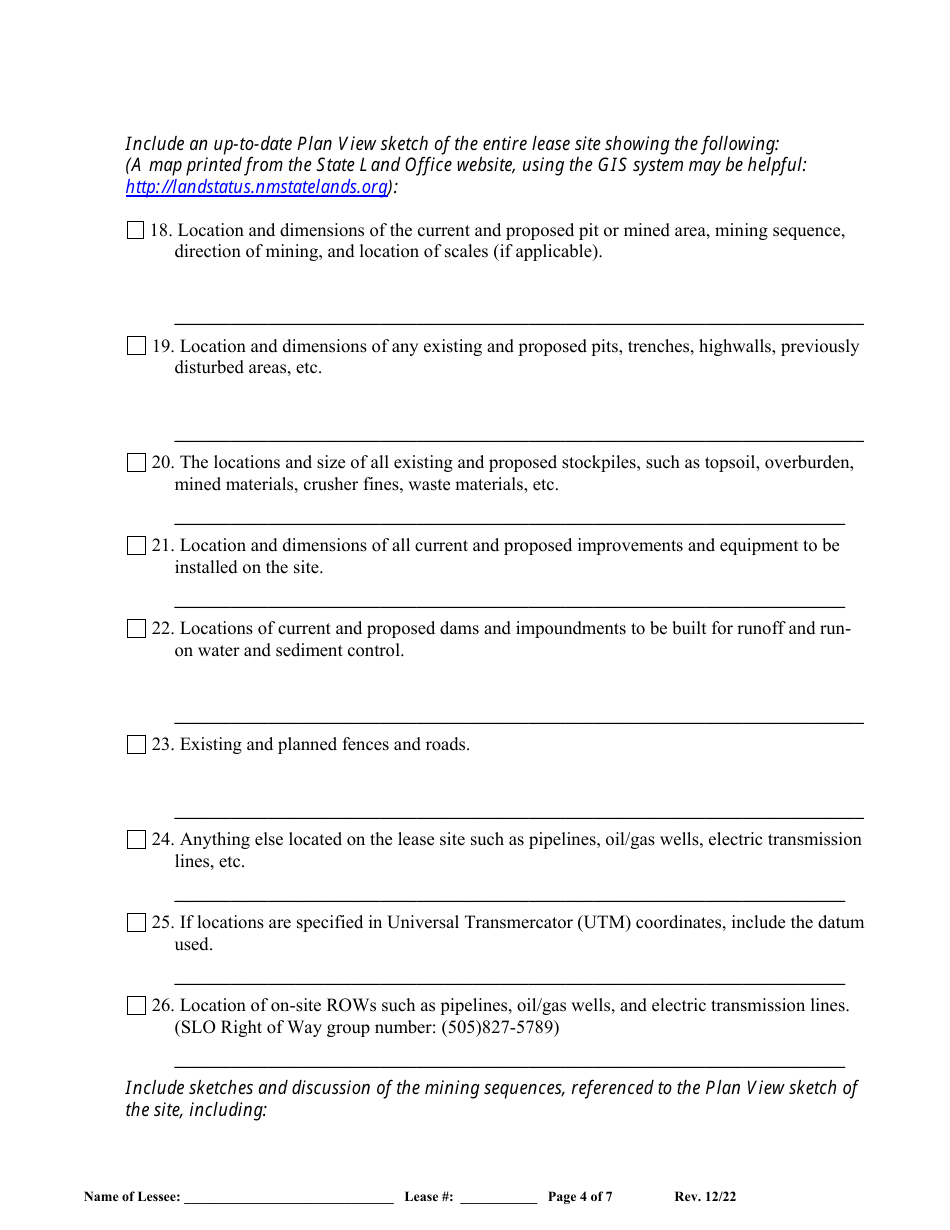 Mine Operation Plan (Mop) for New Mexico State Land Office Construction Materials Lease - New Mexico, Page 4