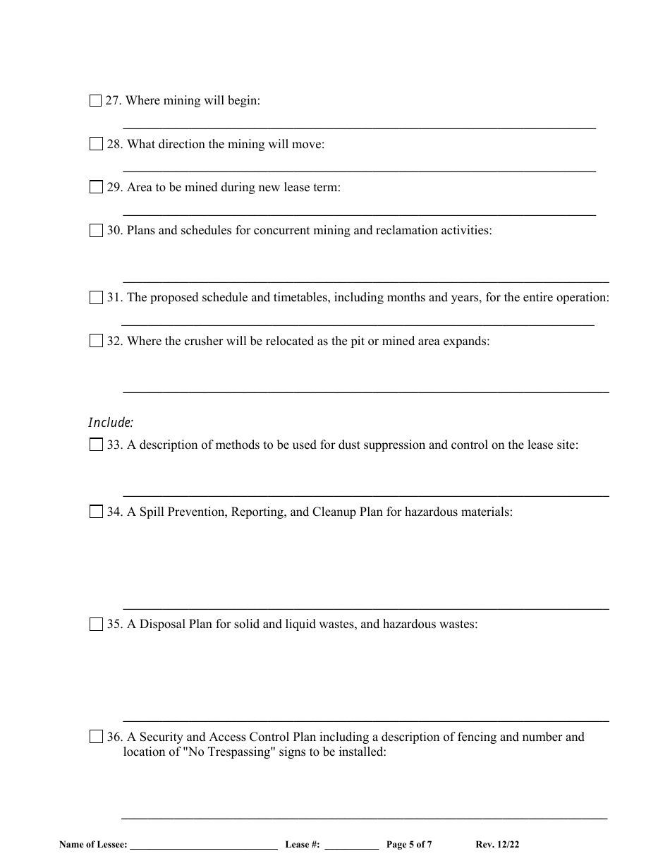 Mine Operation Plan (Mop) for New Mexico State Land Office Construction Materials Lease - New Mexico, Page 5
