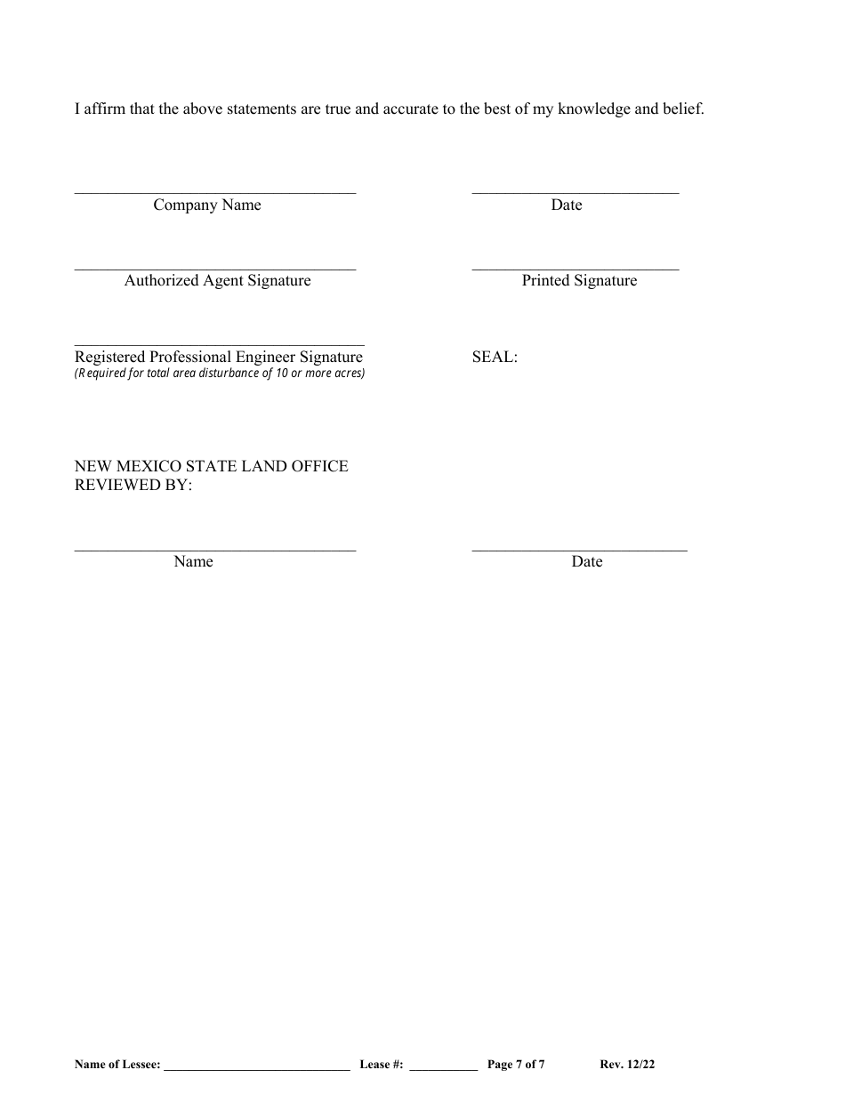 Mine Operation Plan (Mop) for New Mexico State Land Office Construction Materials Lease - New Mexico, Page 7