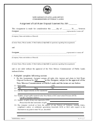 Document preview: Assignment of Salt Water Disposal Easement - New Mexico