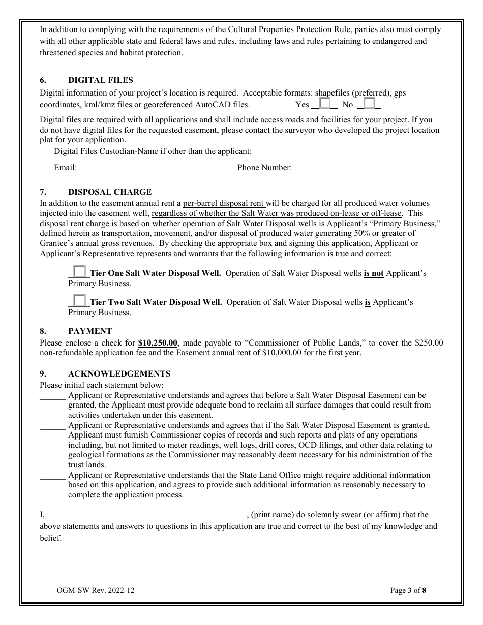Application for New Salt Water Disposal Easement - New Mexico, Page 3