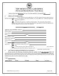 Document preview: Application for Renewal of Salt Water Disposal Easement - New Mexico