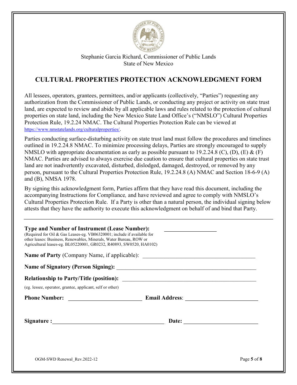 Application for Renewal of Salt Water Disposal Easement - New Mexico, Page 5