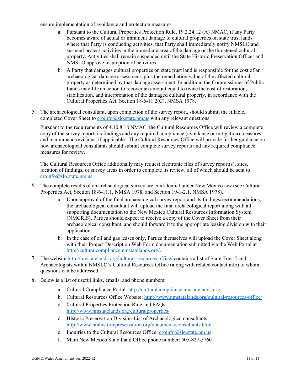 Application for Amendment of Water Easement - New Mexico, Page 11