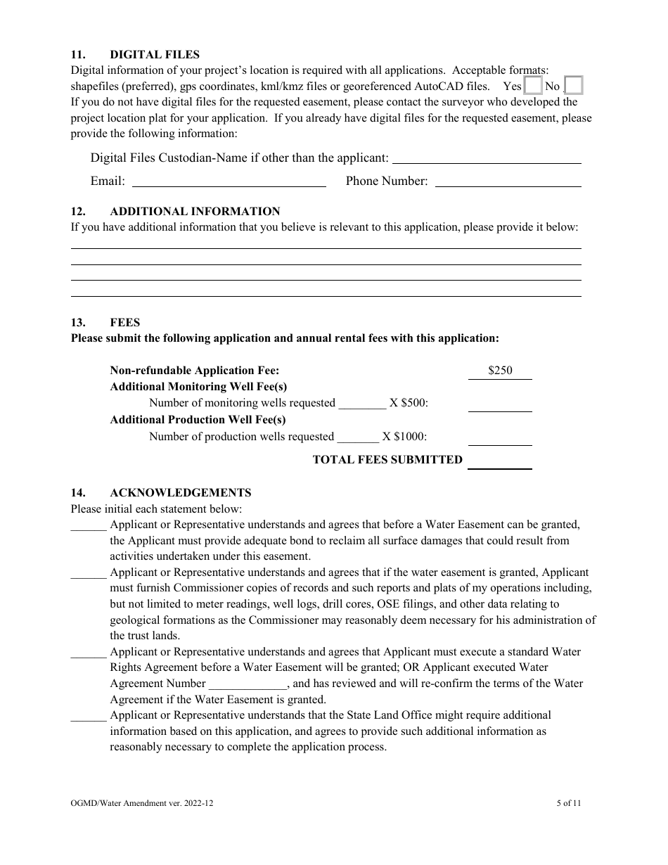 Application for Amendment of Water Easement - New Mexico, Page 5