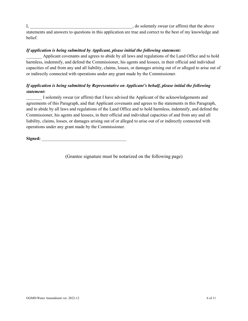 Application for Amendment of Water Easement - New Mexico, Page 6