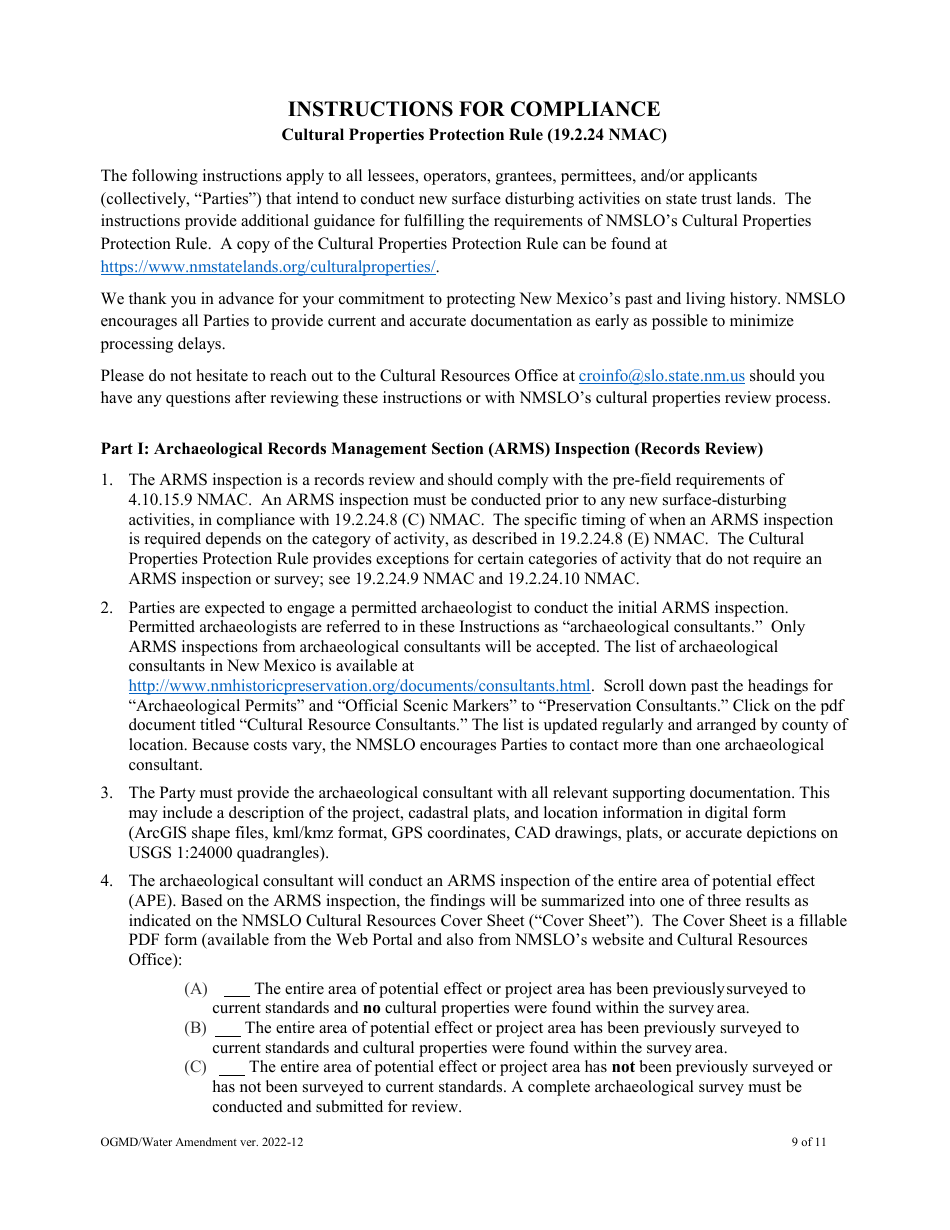 Application for Amendment of Water Easement - New Mexico, Page 9
