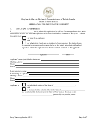 Application for Deep Water Easement - New Mexico