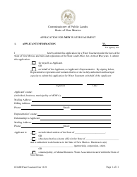 Document preview: Application for New Water Easement - New Mexico