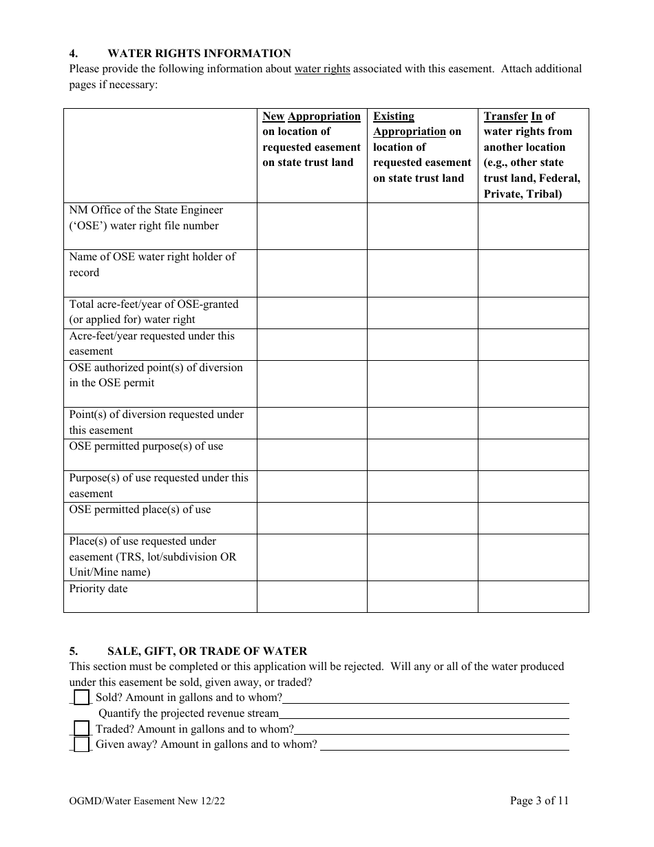 Application for New Water Easement - New Mexico, Page 3