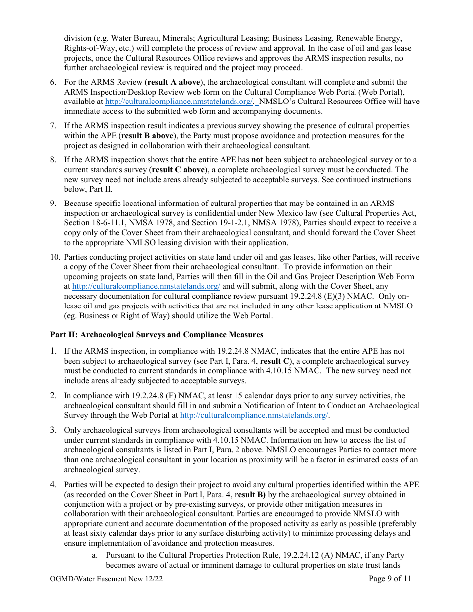Application for New Water Easement - New Mexico, Page 9