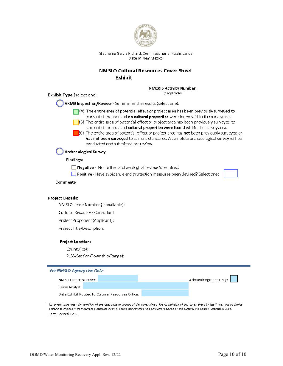 Application for Water Monitoring / Recovery Well Easement - New Mexico, Page 10