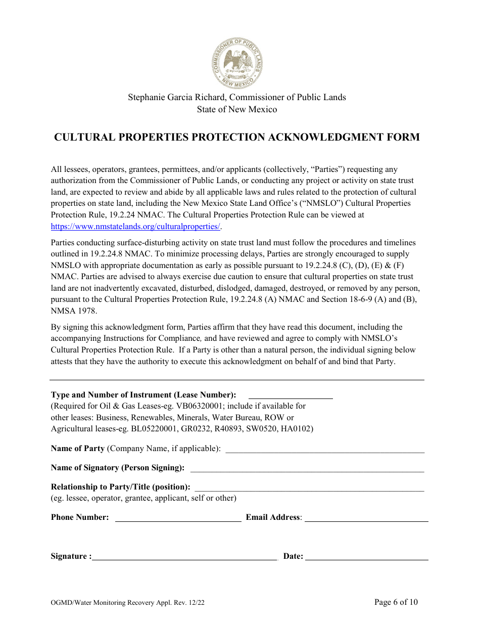 Application for Water Monitoring / Recovery Well Easement - New Mexico, Page 6