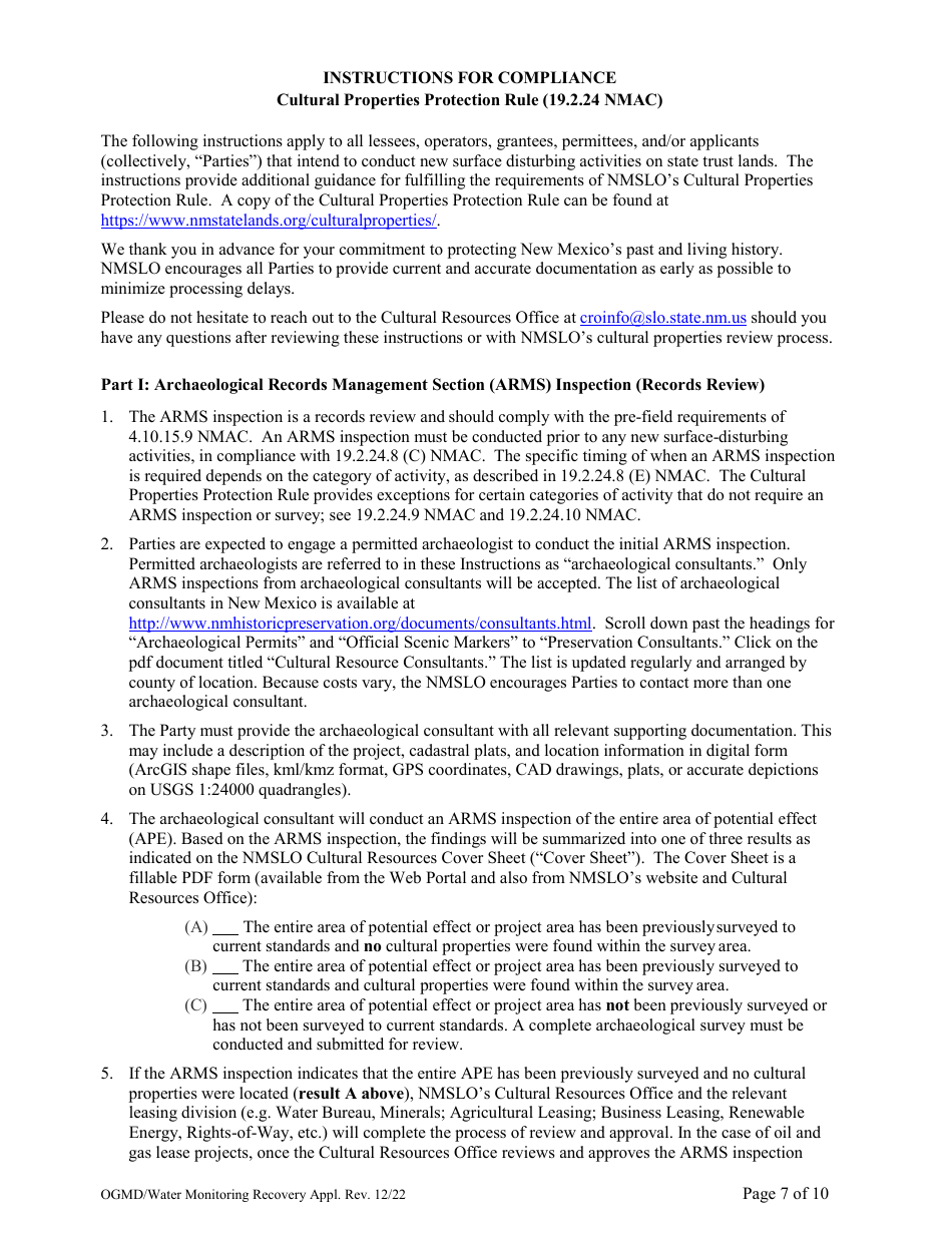 Application for Water Monitoring / Recovery Well Easement - New Mexico, Page 7