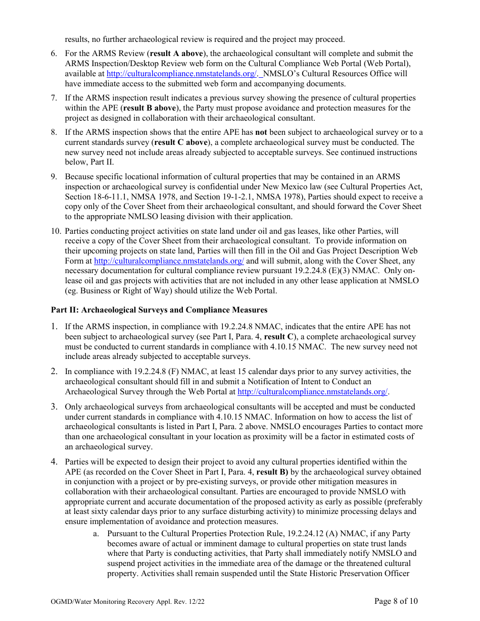 Application for Water Monitoring / Recovery Well Easement - New Mexico, Page 8