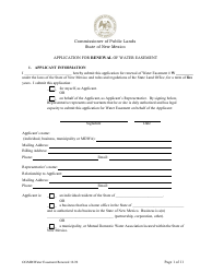 Document preview: Application for Renewal of Water Easement - New Mexico