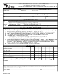 DHEC Form 3183 Containment Sump Integrity Testing - South Carolina