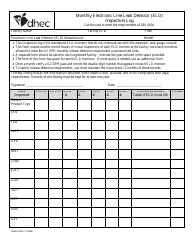 DHEC Form 4380 Monthly Electronic Line Leak Detector (Eld) Inspection Log - South Carolina