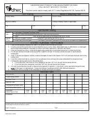 DHEC Form 2562 Spill Bucket Integrity Testing - South Carolina