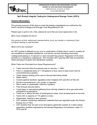DHEC Form 2562 Spill Bucket Integrity Testing - South Carolina, Page 2