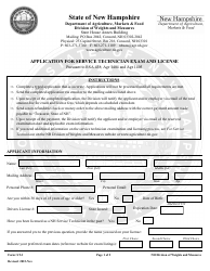 Form ST-1 Application for Service Technician Exam and License - New Hampshire