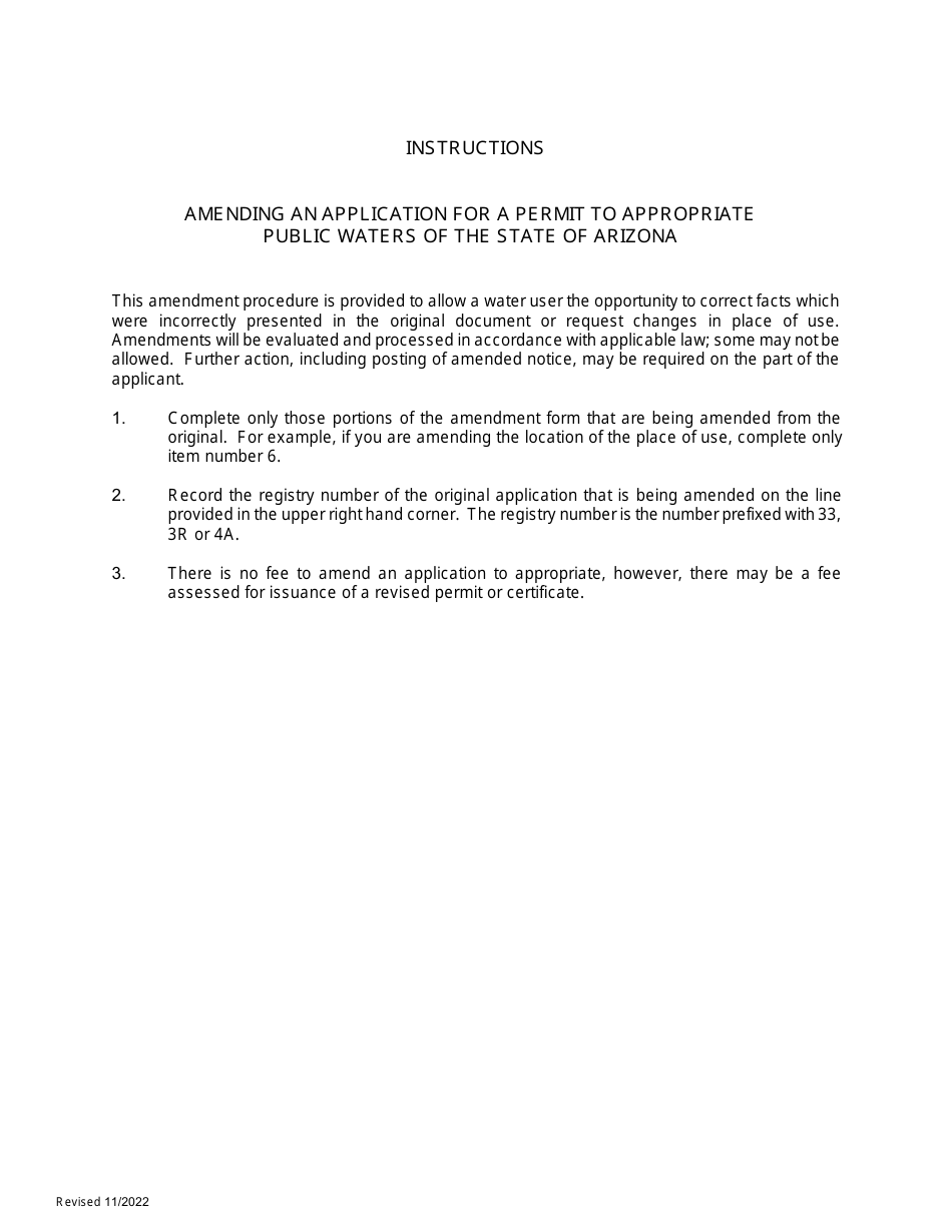Application for Permit to Appropriate Public Water of the State of Arizona or to Construct a Reservoir - Arizona, Page 3