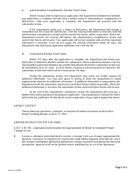 Application for Change in Beneficial Use - Arizona, Page 2