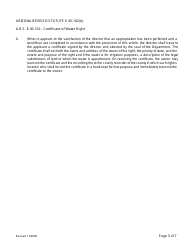 Application for Certificate of Water Right (Proof of Appropriation) of Water for Instream Flow Purposes - Arizona, Page 3