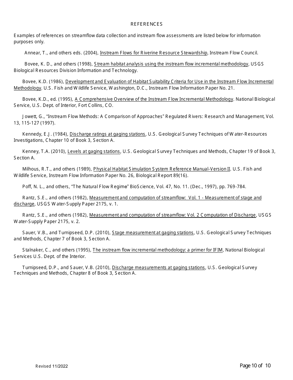 Application for Permit to Appropriate Public Water of the State of Arizona for Instream Flow Purposes - Arizona, Page 10