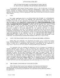 Application for Permit to Appropriate Public Water of the State of Arizona for Instream Flow Purposes - Arizona
