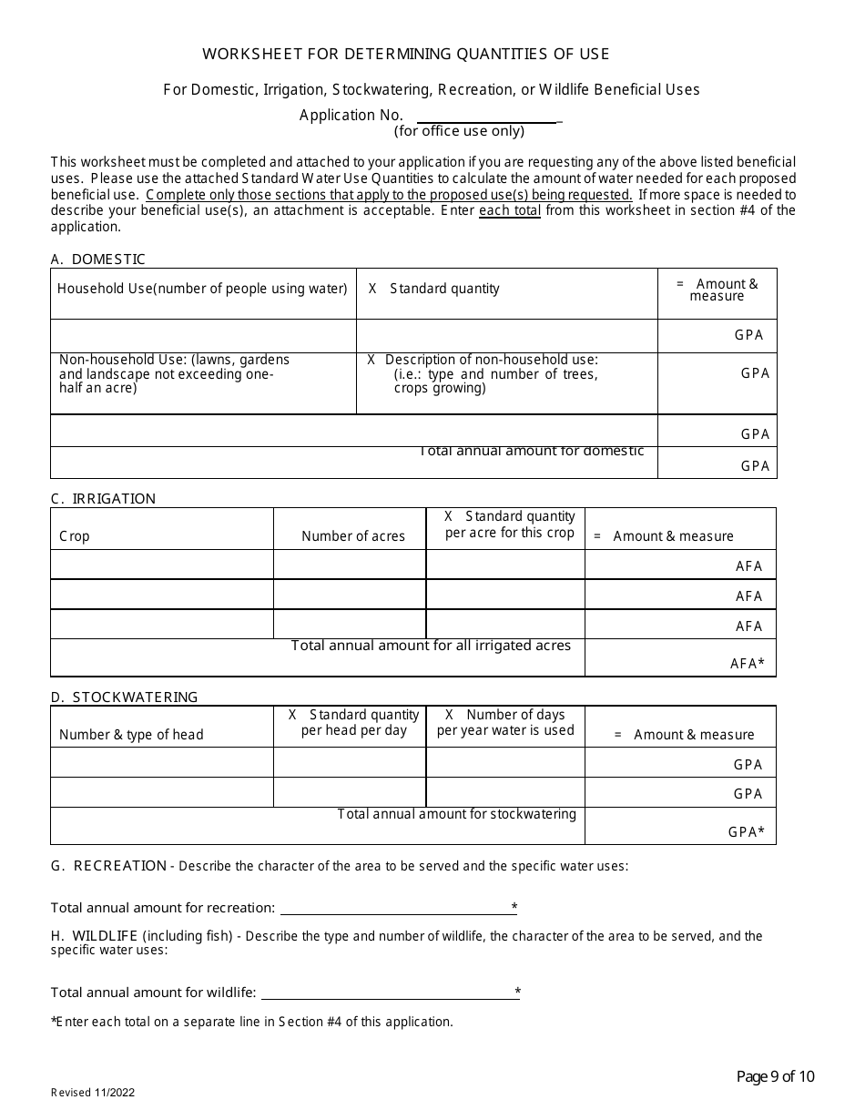 Application for Permit to Appropriate Public Water of the State of Arizona or to Construct a Reservoir - Arizona, Page 9